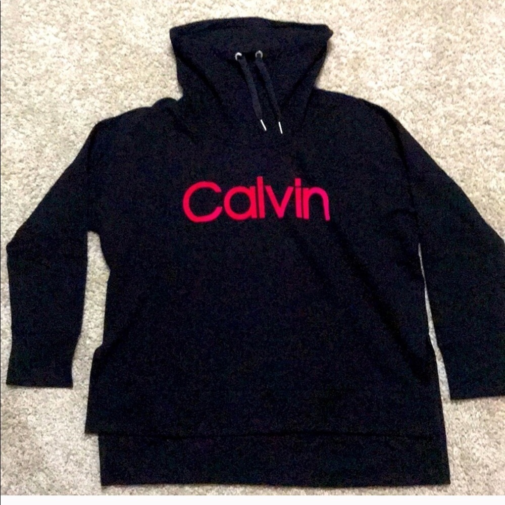 NWT Calvin Klein Performance Funnel-Neck PINK LOGO XL - Picture 4 of 4